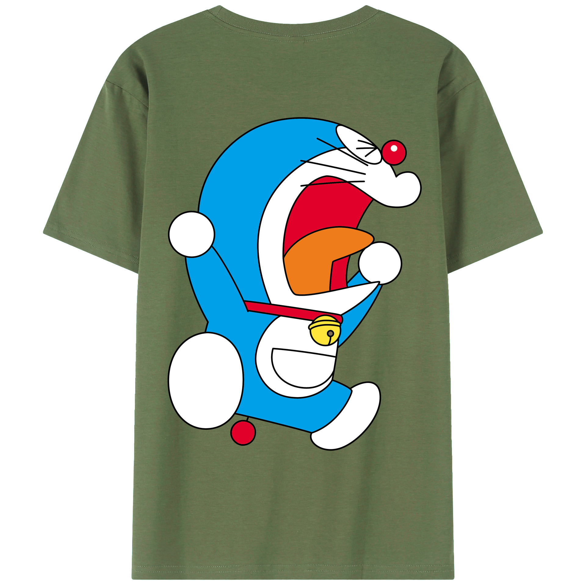 （画像用） ドラえもん Doraemon 綿100％ メンズ半袖Tシャツ（バックプリント） 通気性